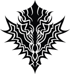 Tribal Dragon Head Silhouette Vector Design