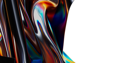 Obraz premium High-resolution image of abstract iridescent fabric folds, perfect for design projects. Download now!