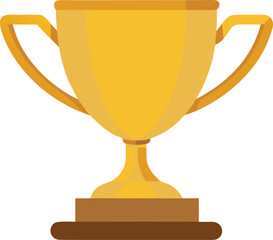 Golden trophy award for achievement and victory