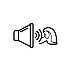 Hearing aid amplifies sound waves for person with hearing loss, improving their ability to hear and communicate effectively, promoting accessibility and inclusion.