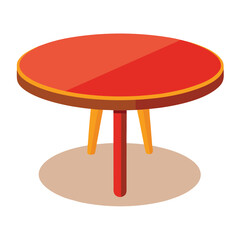 Minimal Flat Vector Round Dining Table