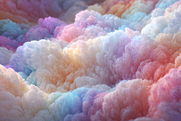 fluffy fractal patterns glowing in soft pastel colors creating a dreamy experimental abstract digital art design