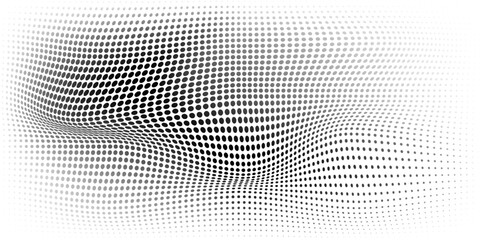 Grunge halftone gradient background. Faded dotted grit noise texture. Black and white rasterized sand wallpaper.  eps 10