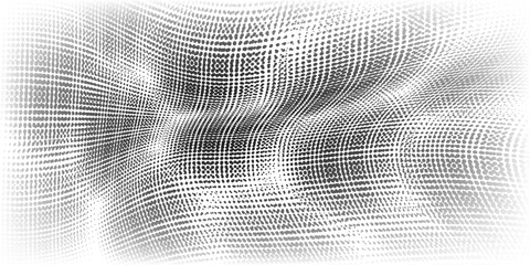 Grunge halftone gradient background. Faded grit noise texture. White and black sand wallpaper