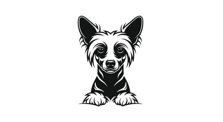 Black and white small dog paws illustration canine