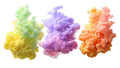 Colorful ink blobs in pastel hues