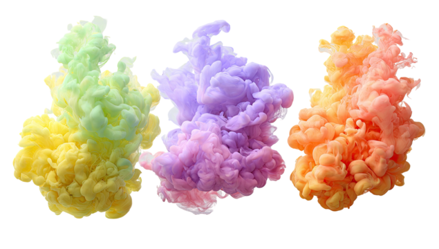 Colorful ink blobs in pastel hues