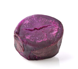 boiled purple sweet potato, Japanese sweet potato boil slice isolated on white background