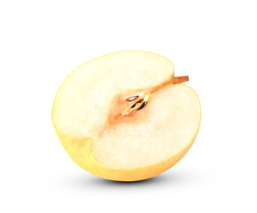 Chinese pear nashi pyrus pyrifolia isolated on white background