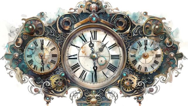 Video clip A close-up view of a clock's inner workings, showcasing intricate gear mechanisms
