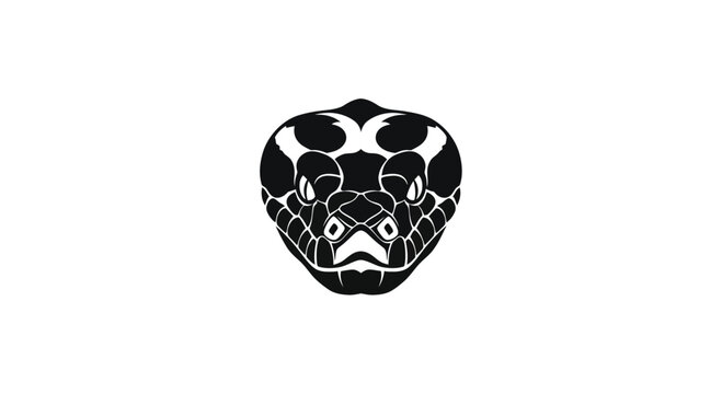 Black and white snake head silhouette logo reptile