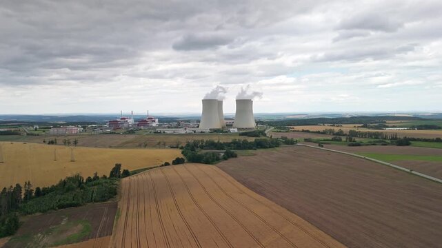cooling towers of the Temelin nuclear power plant, Czech republic
