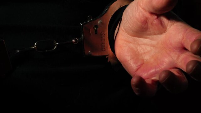 Hand in handcuffs after arrest