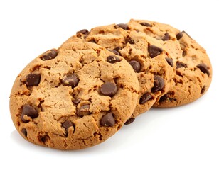 Three chocolate chip cookies stacked (1)