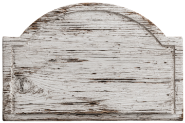 Aged, weathered, white wooden sign