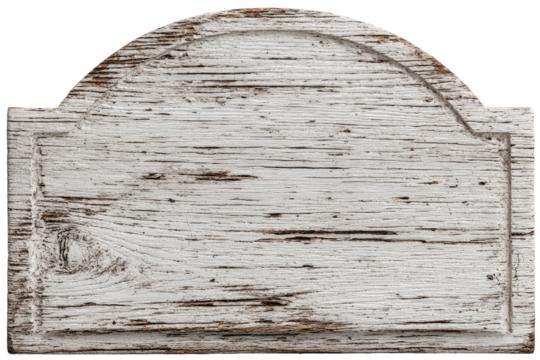 Aged, weathered, white wooden sign