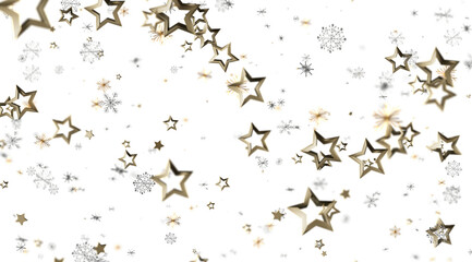 Fototapeta premium Festive winter background with gold stars and snowflakes. Perfect for holidays, celebrations, and winter themes.