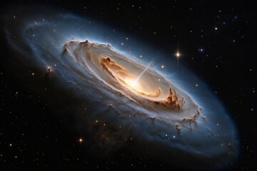 Faszinierende Spiralgalaxie im Weltall – Nahaufnahme des leuchtenden Zentrums einer fernen Galaxie