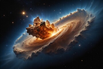 Faszinierende Spiralgalaxie im Weltall – Nahaufnahme des leuchtenden Zentrums einer fernen Galaxie