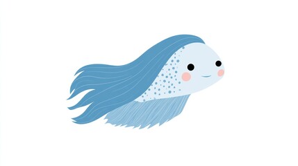 Cartoon fish illustration isolated on white background for design and print