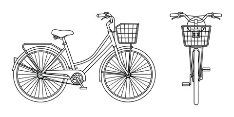 City Bicycle Blueprint Illustration