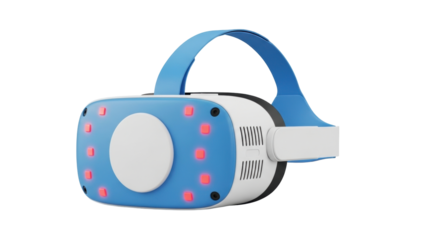 Isolated VR headset for immersive virtual reality and gaming experience, on seamless background