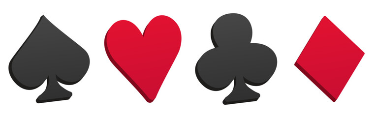 Card suit. 3d cartoon card suit icon. Vector clipart.
