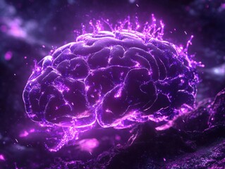 An illustration of a brain with glowing purple neurons, symbolizing epilepsy awareness, highlighting the importance of education and support for those affected by epilepsy