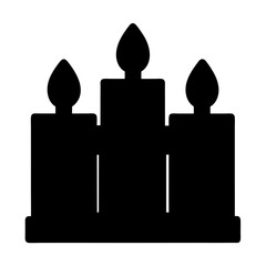 Obraz premium Vector art of silhouette of three candles, representing unity, harmony, and the power of collective light in darkness