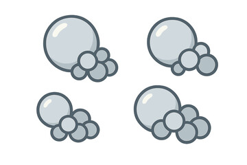 Stylized gray soap bubbles or foam clusters for washing and hygiene concepts
