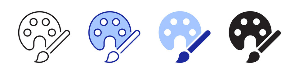 Palette icon, Art icon, outline and flat style vector illustration