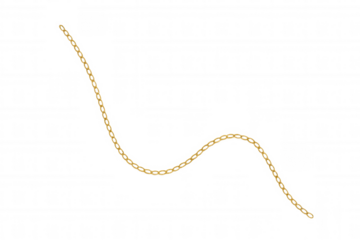 Elegant gold chain forming a wavy s-shape, representing luxury jewelry and precious elements with transparent background