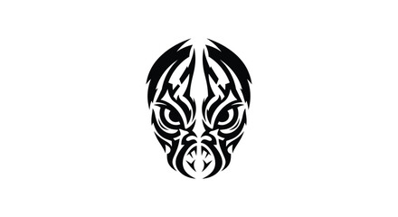 Black and white tribal mask or face design vector illustration