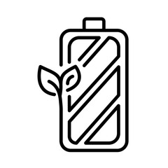 Green Eco Battery Icon for Eco-Friendly Charging and Power Storage