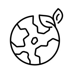 Eco-Friendly Green Earth Icon for Climate Awareness and Nature Projects