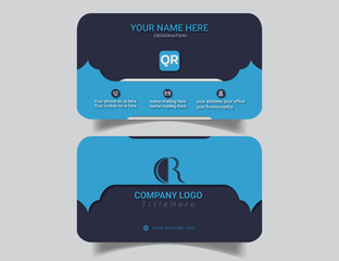 Minimal Blue Business Card with Clean Professional Look