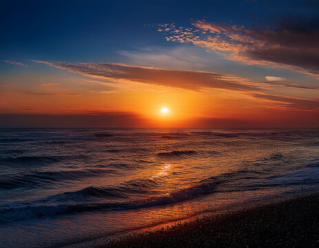 Scenic View of Beach during Sunset