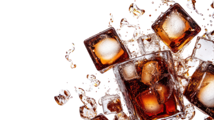 Crystals of copper sulfate isolated on transparent background