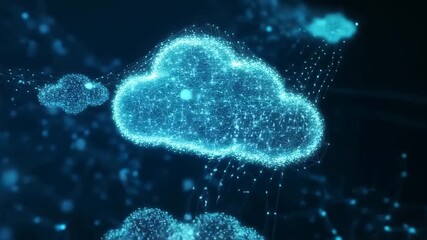 A creative depiction of cloud computing with a network of interconnected servers and data streams in a digital space, illustrating the power and scale of modern cloud technologies and their impact on  - Powered by Adobe