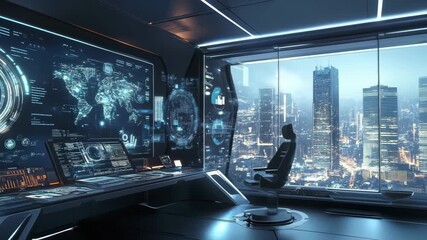 A sleek, high-tech workspace featuring advanced computer hardware and software, with holographic displays showing complex data analytics and futuristic gadgets, illustrating the cutting-edge nature of - Powered by Adobe