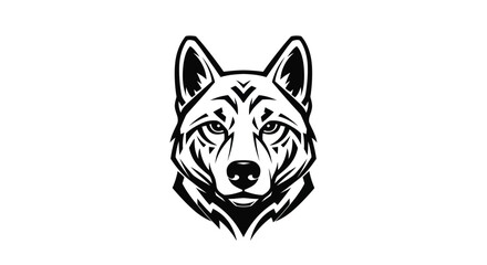 Black and white wolf head tribal tattoo design Keywords: wolf, head, animal, predator, wild