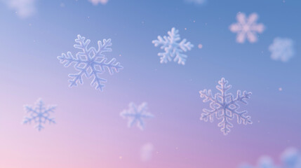 Thick white snow falling across a cold winter landscape with a soft blurred background. Natural and calm scene.