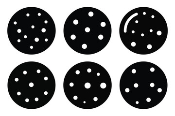 snowball silhouette christmas vector icon set