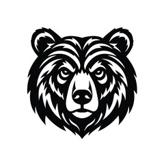 Black bear head logo stencil graphic Keywords: bear, head, logo, stencil, graphic, animal