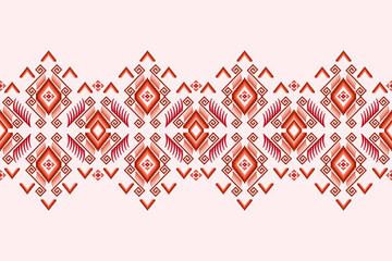 Ikat ethnic embroidery geometric abstract Aztec element seamless pattern. Native decorative oriental traditional design for fabric, clothing, wallpaper, background, texture, interior, decoration