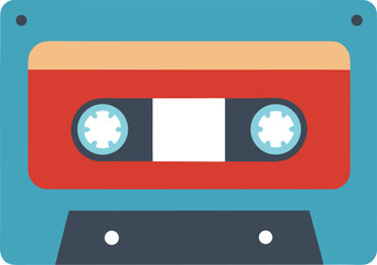 Naklejka premium Retro cassette tape vector illustration transparent window audio music transparent background