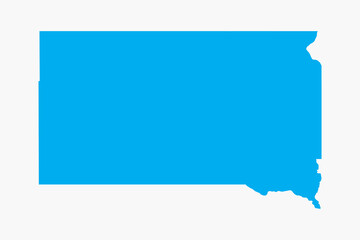 Vector graphic artwork suitable for print and web containing flat detailed map of SOUTH DAKOTA