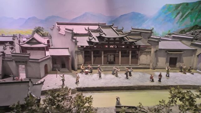 Miniature view of an ancient town of Huizhou on display at the Huizhou Cultural Museum
