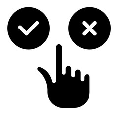 Yes or no choise icon glyph style vector illustration