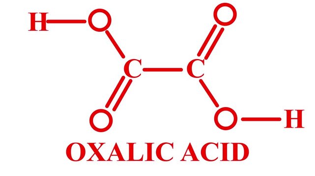 Oxalic Acid Molecule Structure on White and Background animation